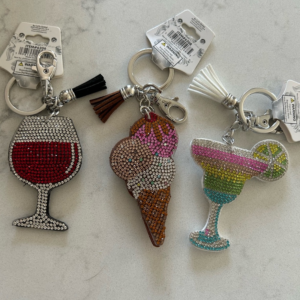 Bag Bling!

Sparkling Bag Charms Set with Wine Glass, Ice Cream, and Cocktail